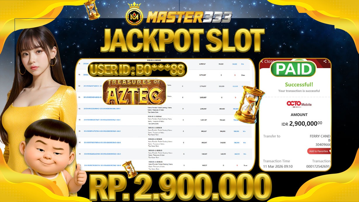 JACKPOT 2.900.000 JUTA DI MASTER333 LANGSUNG DI BAYAR LUNAS